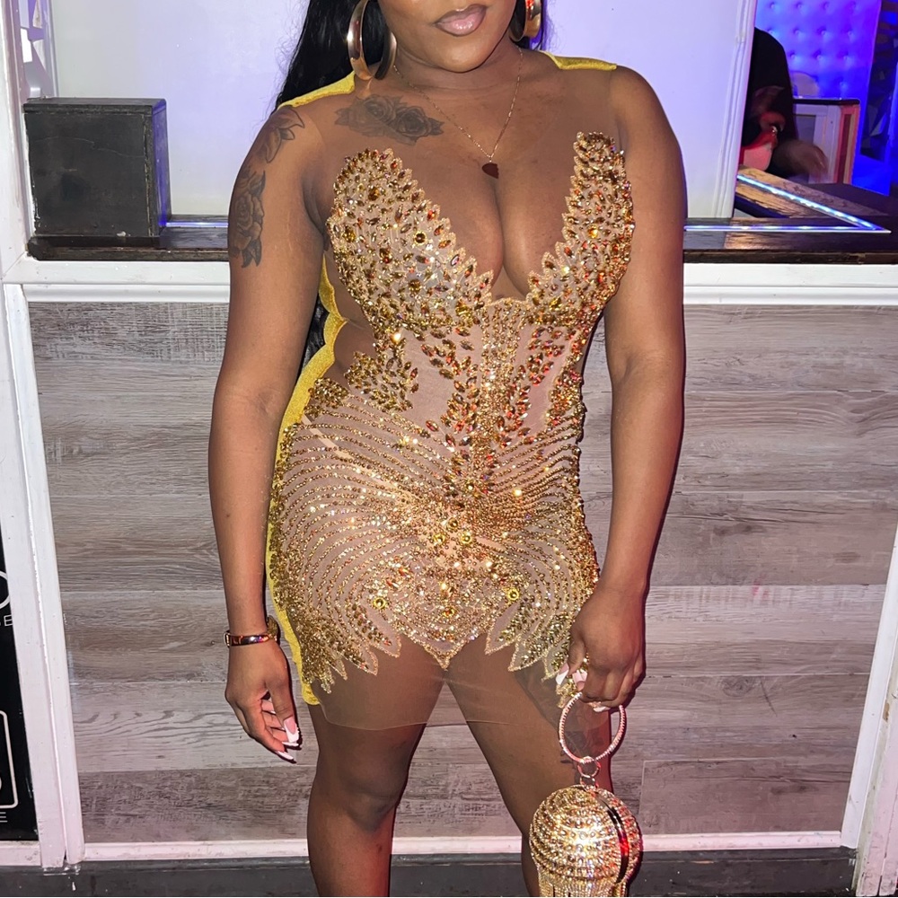 Gold sparkly birthday dress!